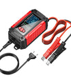 2-in-1-Autobatterieladegerät und -tester, 12V-Blei-Säure-AGM-LiFePO4-Batterieladegerät, Fahrzeugladegerät, intelligenter Batterietester für Autos, LKWs, Motorräder, Rasenmäher