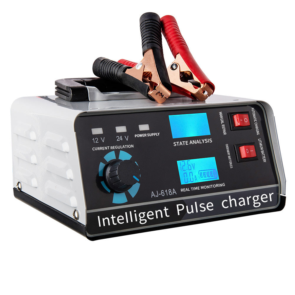 Caricabatterie intelligente 12V 30A / 24V 15A, caricabatterie per auto con funzione di mantenimento e riparazione a impulsi intelligenti per auto, camion, barca e moto