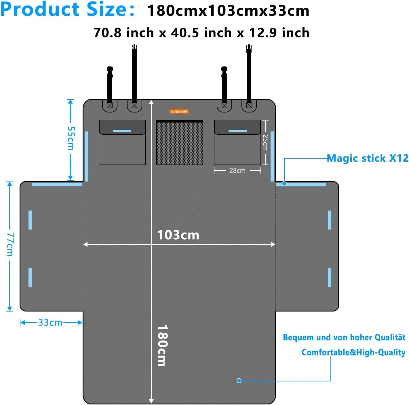 NOEIFEVO Pet Cargo Liner Scratch-Proof Waterproof SUV Trunk Mat for Dogs – Anti-Slip & Durable
