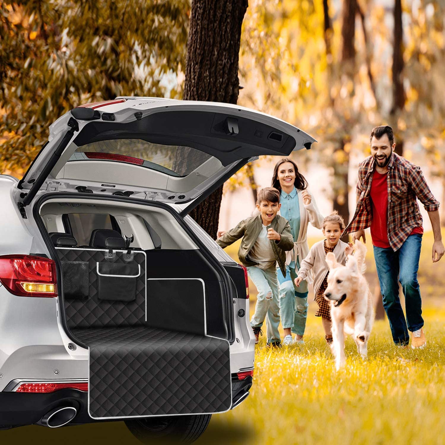 NOEIFEVO Pet Cargo Liner Scratch-Proof Waterproof SUV Trunk Mat for Dogs – Anti-Slip & Durable