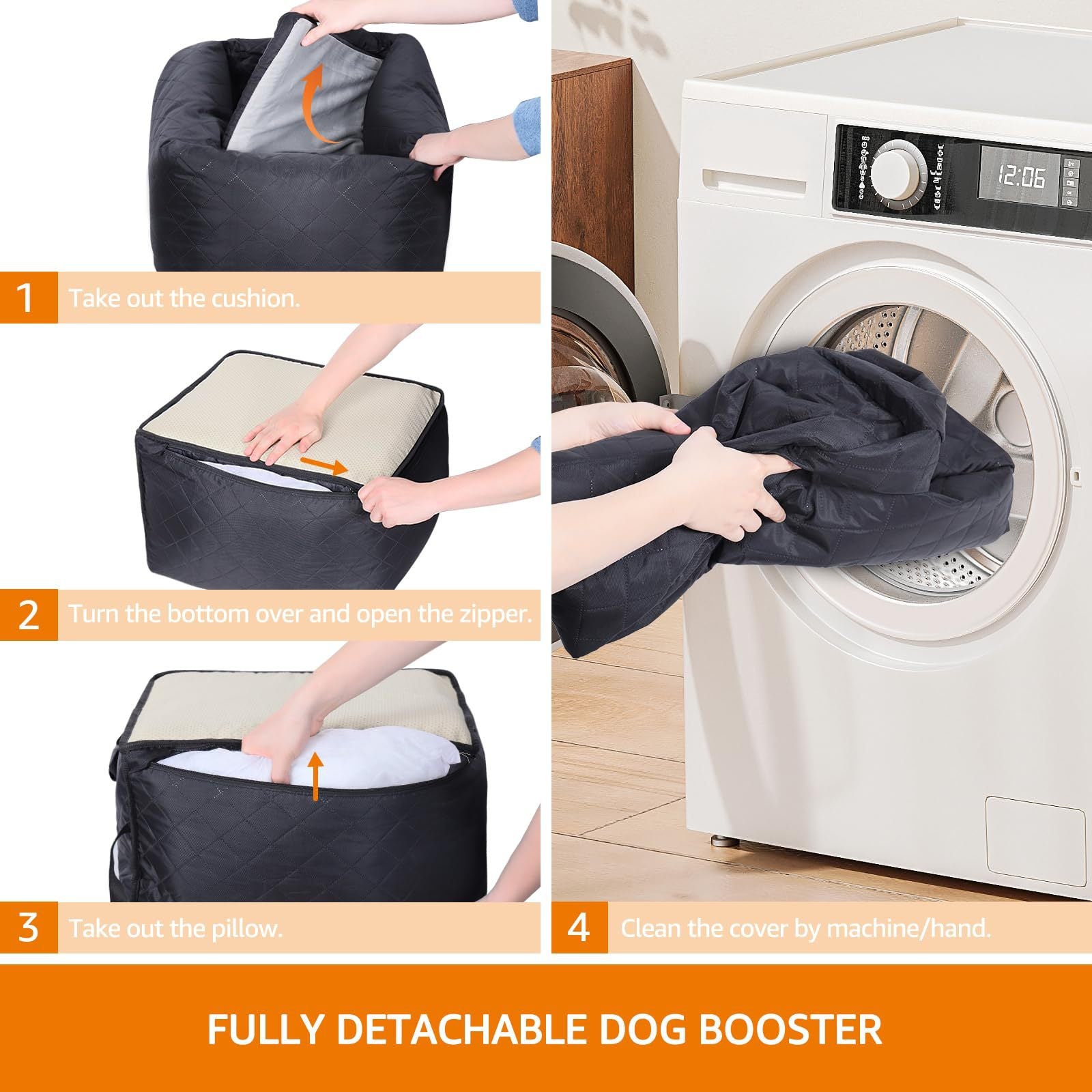 NOEIFEVO CA11 Dog Car Seat Central Pet Car Bed - Portable Pet Carrier for Dogs & Cats, Safety Travel Bag