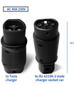 EV Adapter Tesla to Type 2, Converter for Tesla Charging Port to Type 2 Charging Port