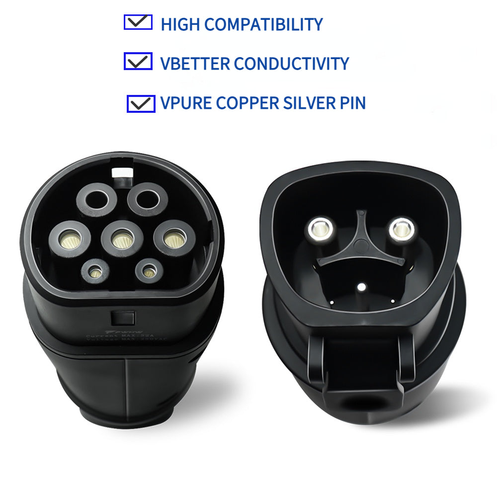 EV Adapter Tesla to Type 2, Converter for Tesla Charging Port to Type 2 Charging Port