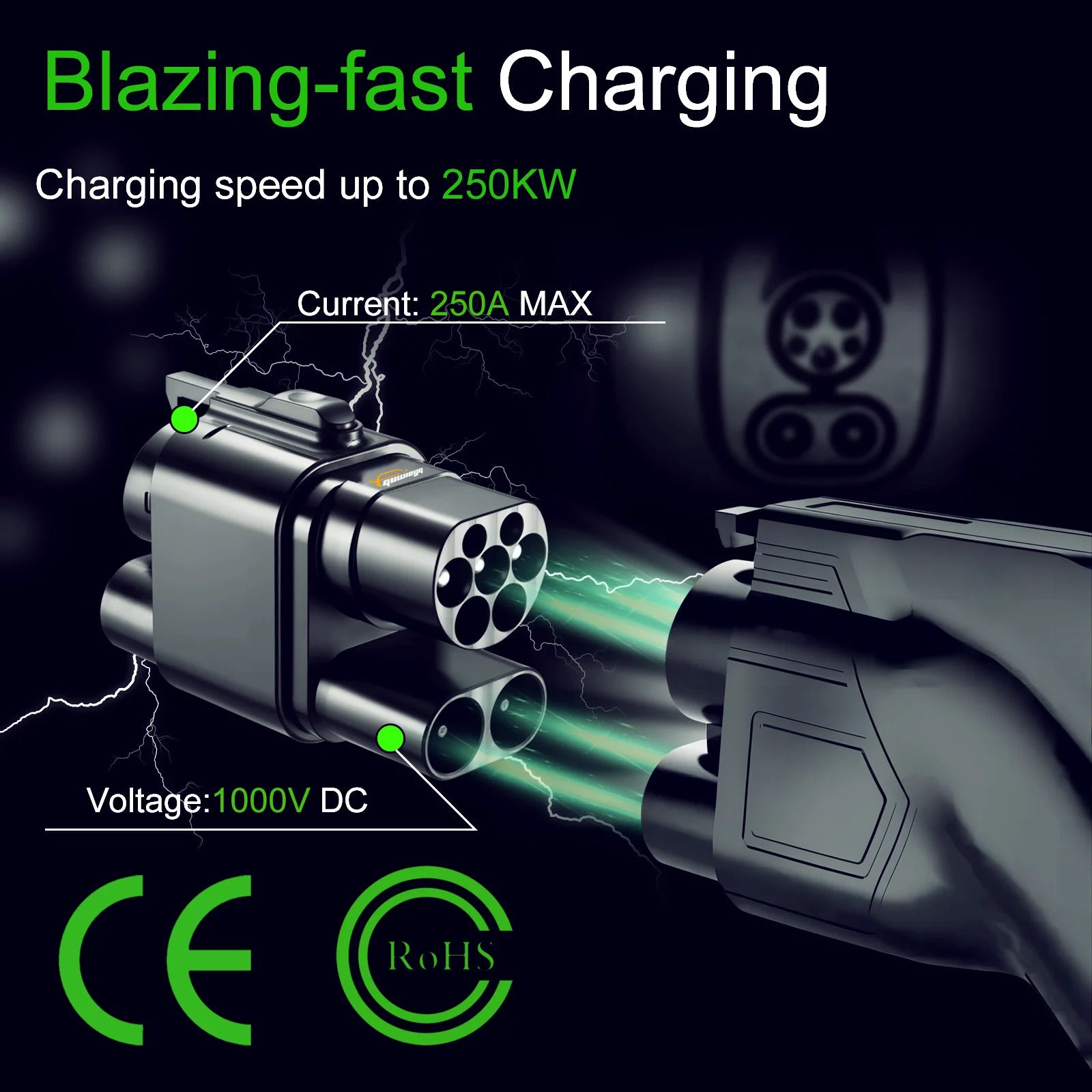 Adaptador de cargador EV NOEIFEVO CCS2 a CCS1, adaptador de cargador EV CCS2 a CCS1, adaptador DC AC 350A 350kW 1000V para vehículos eléctricos, utiliza el cargador CCS2 Tipo 2 para cargar un vehículo eléctrico CCS1 Tipo 1