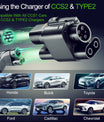Adaptador de cargador EV NOEIFEVO CCS2 a CCS1, adaptador de cargador EV CCS2 a CCS1, adaptador DC AC 350A 350kW 1000V para vehículos eléctricos, utiliza el cargador CCS2 Tipo 2 para cargar un vehículo eléctrico CCS1 Tipo 1