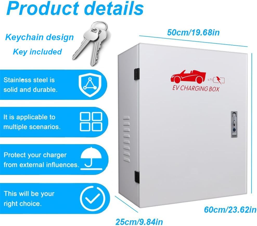 NOEIFEVO EV Wallbox Protective Enclosure - Universal, Weatherproof & Anti-Theft with Storage Hooks