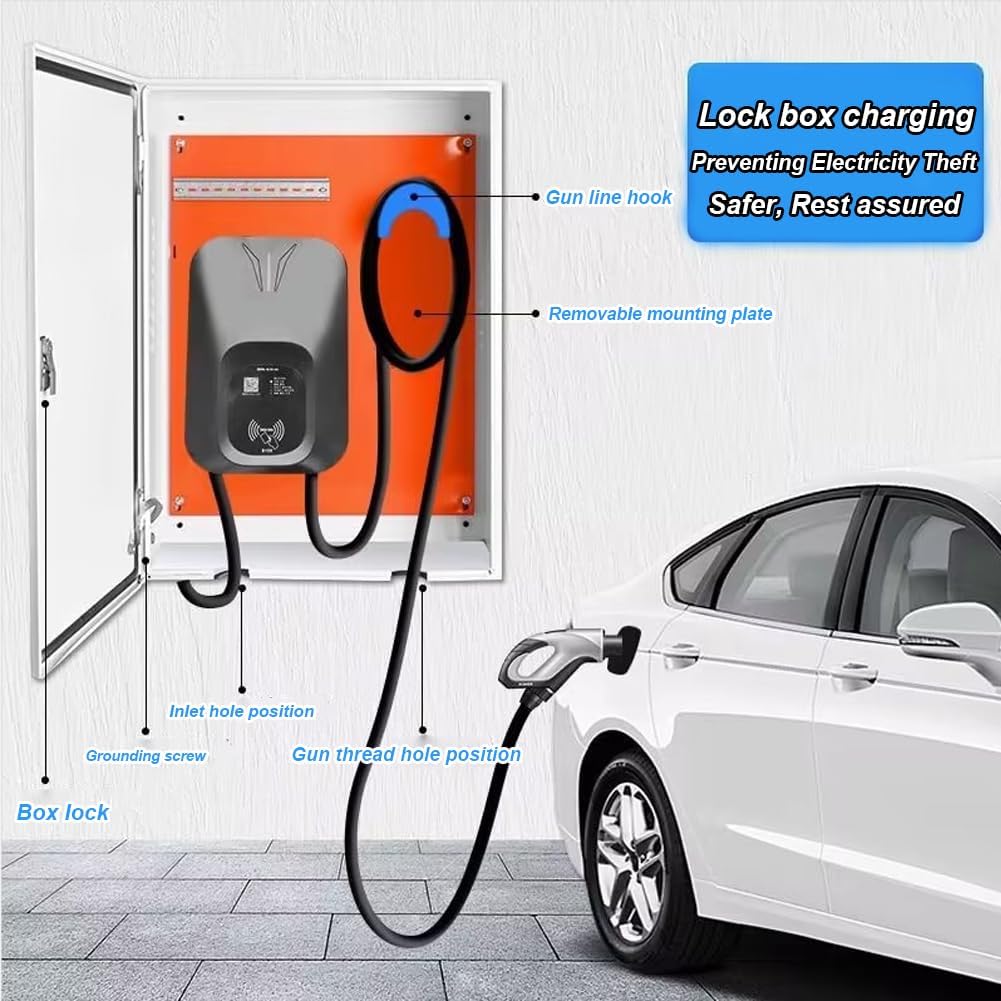NOEIFEVO EV Wallbox Protective Enclosure - Universal, Weatherproof & Anti-Theft with Storage Hooks