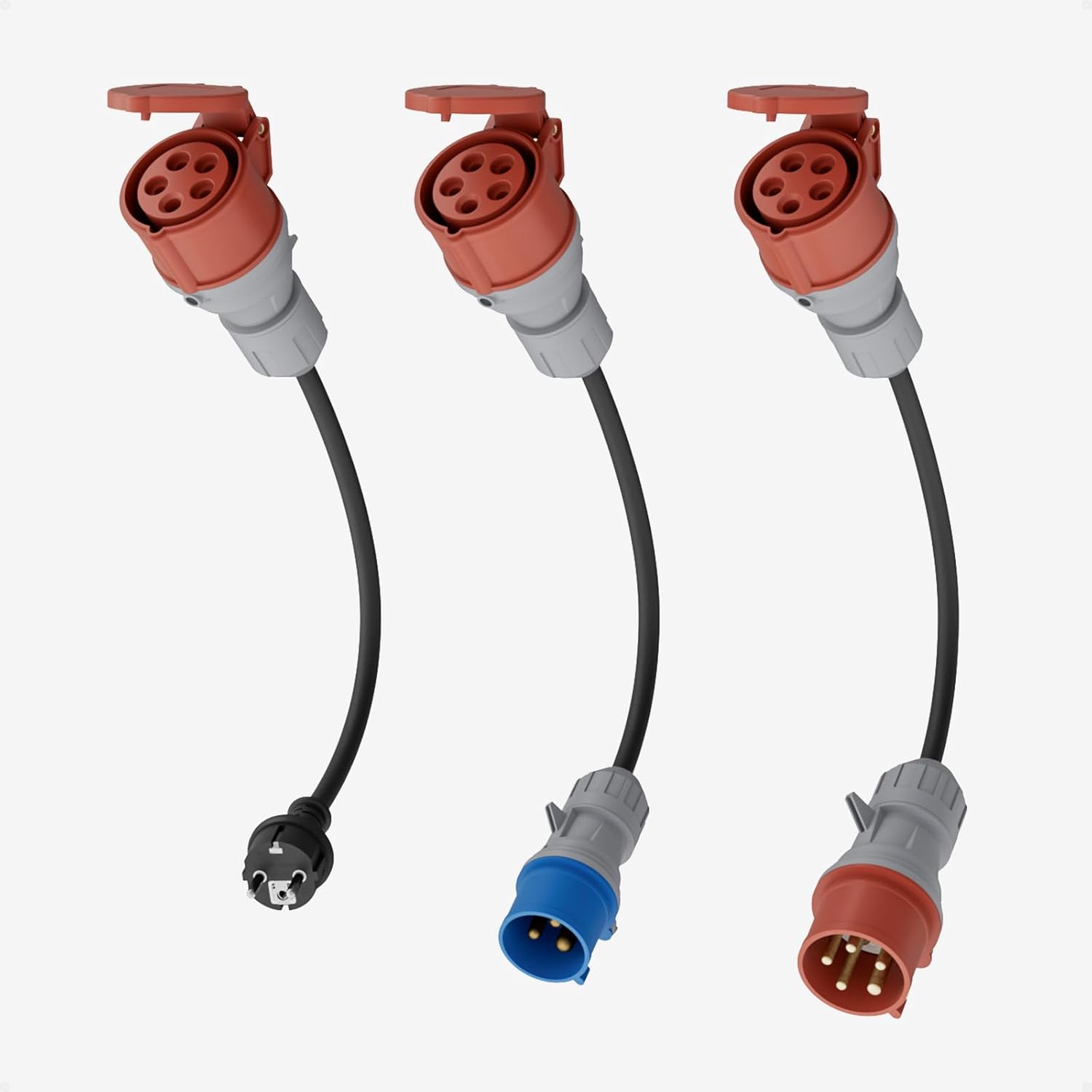 NOEIFEVO Adaptador de cargador EV para estación de carga móvil de 11KW / Cargador EV / Punto de carga a CEE rojo 32A / CEE azul 16A / Enchufe doméstico de 230V.