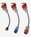 NOEIFEVO Adaptador de cargador EV para estación de carga móvil de 11KW / Cargador EV / Punto de carga a CEE rojo 32A / CEE azul 16A / Enchufe doméstico de 230V.