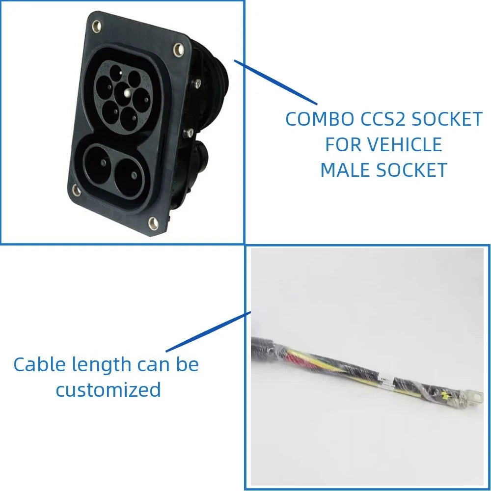 CCS2 Combo EV Socket for EVSE Electric Vehicle, 80A/125A/150A/200A CCS2 Charging Socket