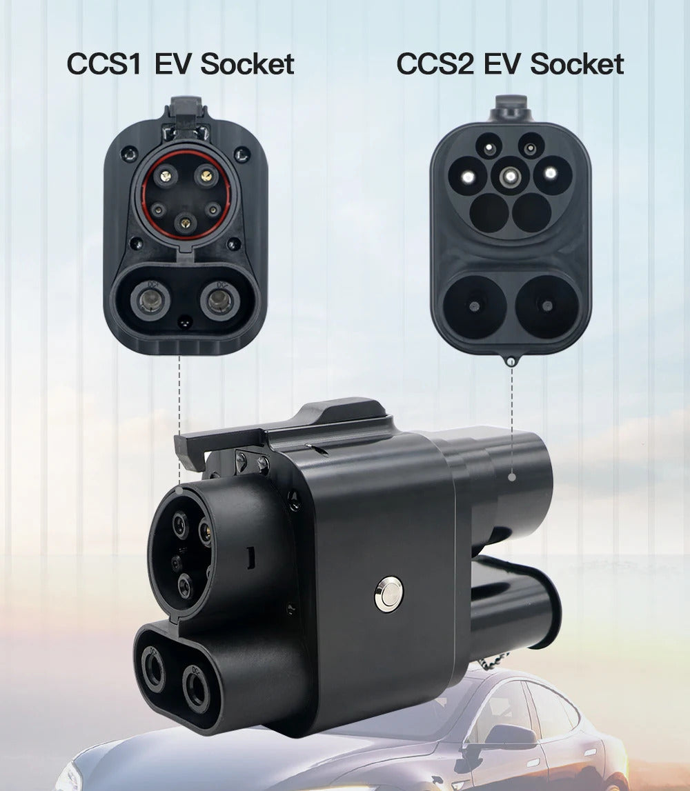 Adaptador de cargador EV NOEIFEVO CCS2 a CCS1, adaptador de cargador EV CCS2 a CCS1, adaptador DC AC 350A 350kW 1000V para vehículos eléctricos, utiliza el cargador CCS2 Tipo 2 para cargar un vehículo eléctrico CCS1 Tipo 1