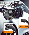 NOEIFEVO CCS2 und Typ2 zu Tesla NACS Ev Ladegerät Adapter, AC 32A DC 300A passend für Tesla Model 3/X/Y, hergestellt in den USA, CCS2-Kombi-Adapter, unterstützt CCS2- und Typ2-Ladegerät