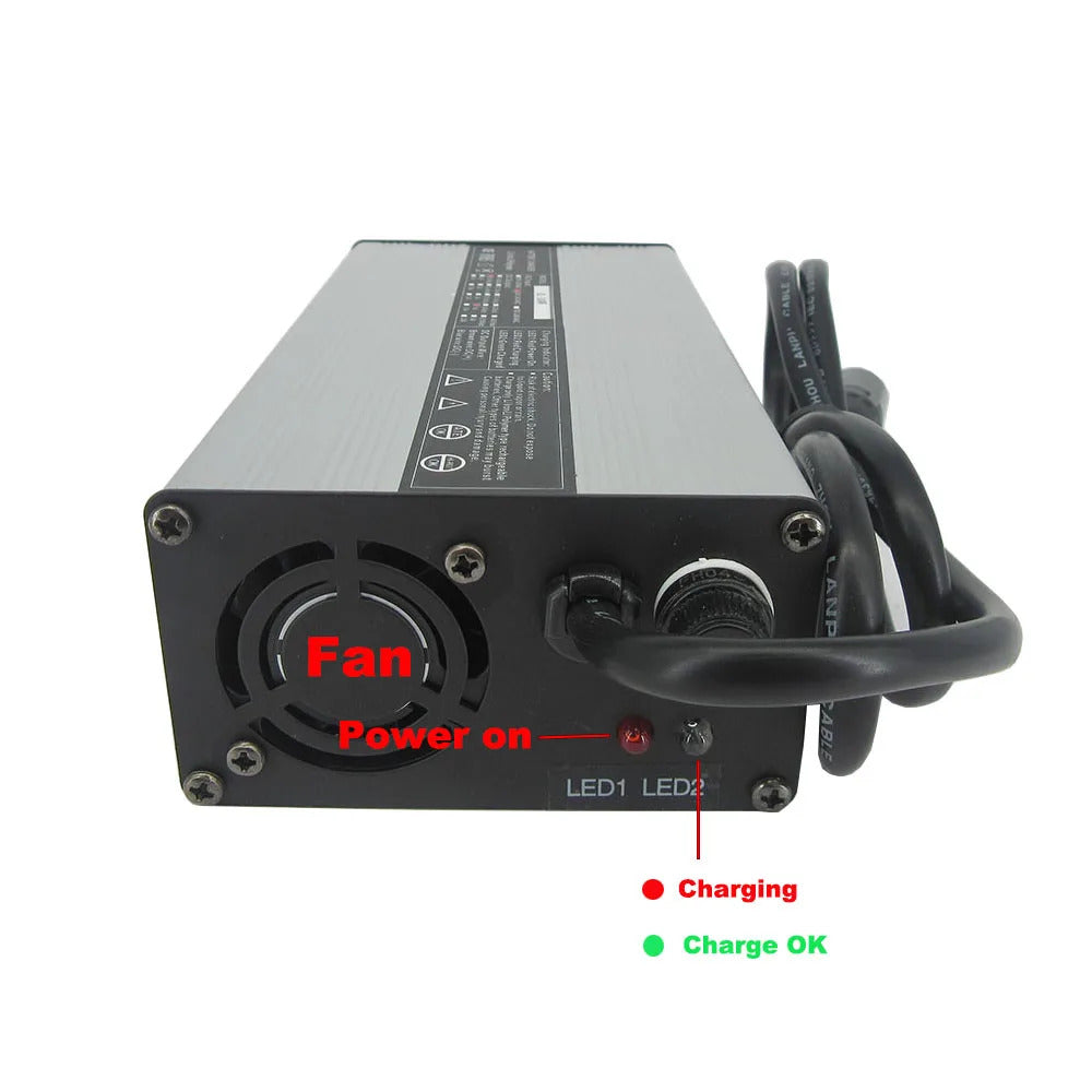 3.65V 20A Fast Charger for 1S 3.2V / 3.3V LiFePO4 Battery with Cooling Fans