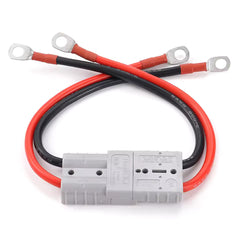 50A 600V Hochstromanschluss, Anderson 50A auf M8 Schnellbatterieanschluss, 8 AWG 20 cm Elektrokabel für LiFePO4-Batterie Golfwagen Gabelstapler