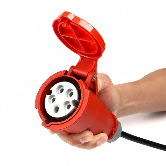 CEE 16A 5 Pin Socket to EU Schuko Plug Adapter for 11KW 16A 3 Phase EV Charging Station