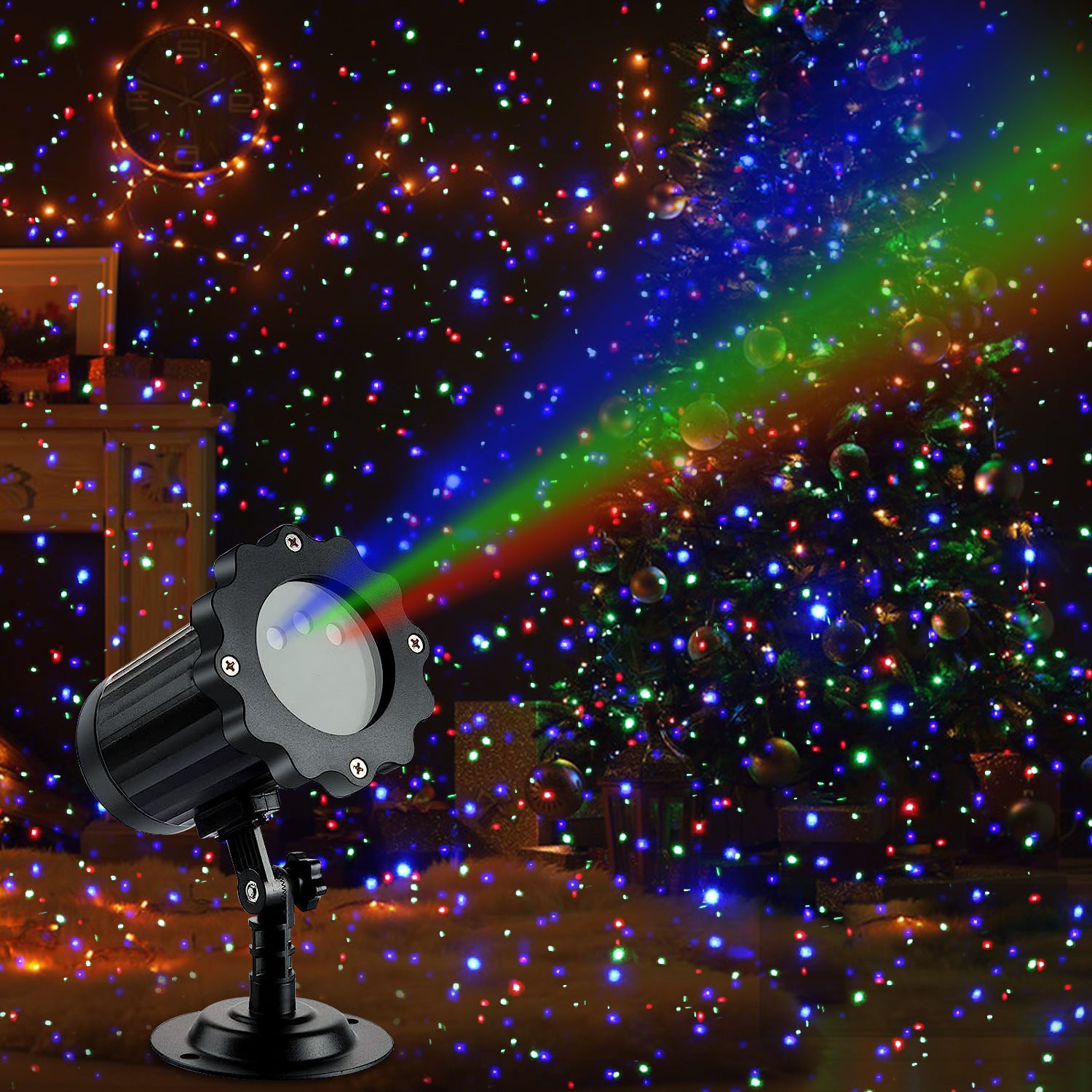 Starry Laser-Projektor Licht Outdoor, RGB bewegter Sternenregen, wasserdicht, Garten- und Partydekoration mit Fernbedienung