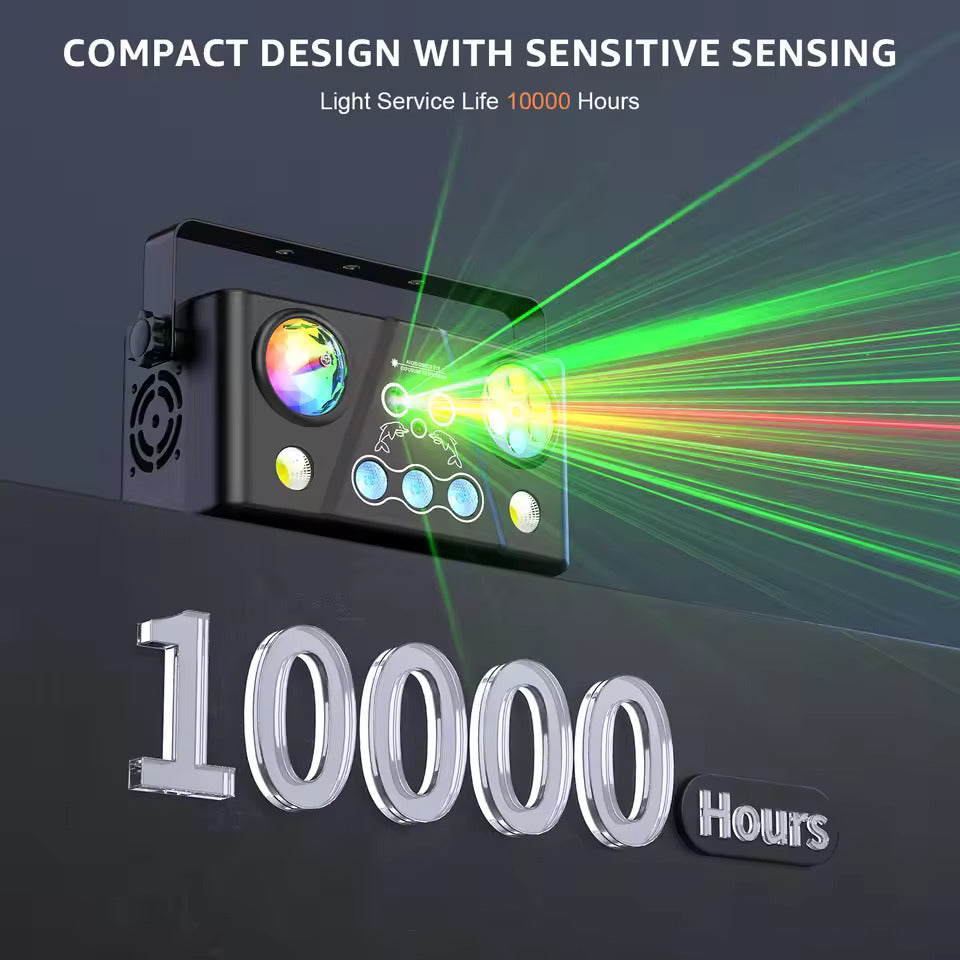 40W RGB LED Bienenauge Beam-Effektleuchte 5IN1 Disco-Kugel Färbemuster Stroboskop DJ-Licht für Disco-Party und Bühne