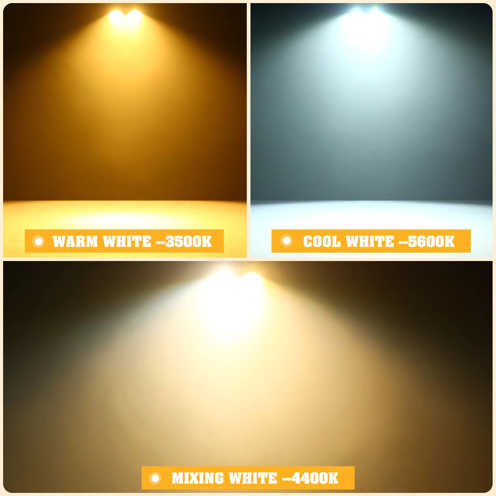 4 Stück 200W COB Par Scheinwerfer 2x100W Blinder Beleuchtung 2-Augen LED 2IN1 COB Kalt-/Warmweiß Party Bar DMX Bühnenbeleuchtung
