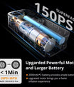 Elektrisk luftpumpe, batteridrevet pumpe med 150 PSI, forudindstillet dæktryk til bil/motorcykel/cykel/bold, oppumpning med ét tryk og automatisk stop, cykelpumpe med LED-lys og powerbank