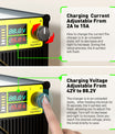 NOEIFEVO 2-15A Strom 42V-88,2V Spannung Einstellbar Li-Ion LiFePO4 Lithium-Ladegerät Für 36V 48V 60V 72V 84V Batterie