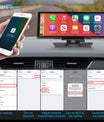 NOEIFEVO C200 10,26 Tommers CarPlay-skjerm, Bærbart bilradio kompatibelt med Apple CarPlay & Android Auto, IPS berøringsskjerm, 4K Dashcam, 1080P ryggekamera, Siri, GPS-navigasjon, Bluetooth, MirrorLink, FM
