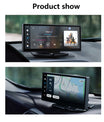 NOEIFEVO C200 10,26 Tommers CarPlay-skjerm, Bærbart bilradio kompatibelt med Apple CarPlay & Android Auto, IPS berøringsskjerm, 4K Dashcam, 1080P ryggekamera, Siri, GPS-navigasjon, Bluetooth, MirrorLink, FM