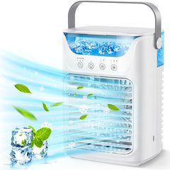 Mobil luftkonditionering, 700 ml mini luftkonditionering, bärbar mobil luftkonditionering 4 i 1 med USB, med timer på 2/4/6 timmar, 3 hastigheter och 2 dimlägen, 7 färger, mini luftkylare för hemmet, kontoret