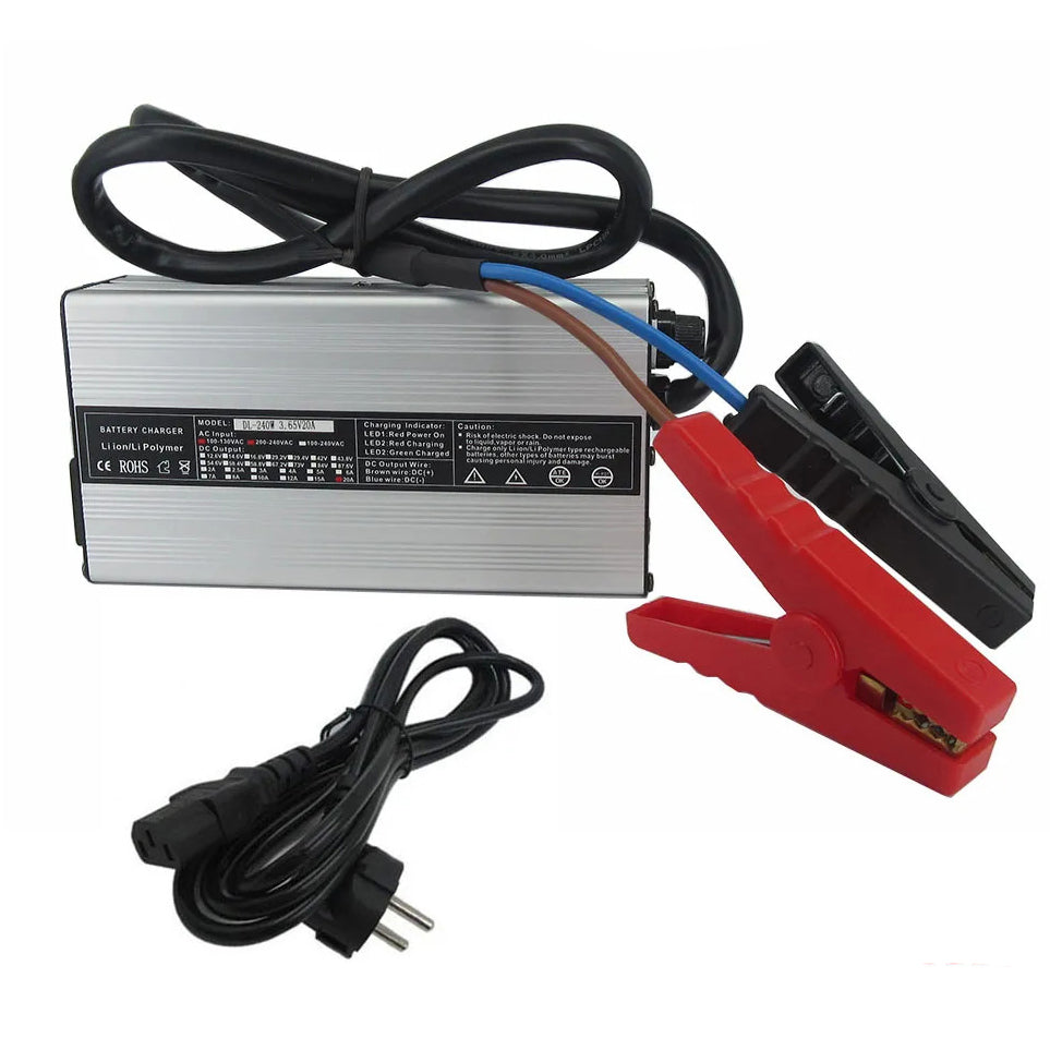 3.65V 20A Fast Charger for 1S 3.2V / 3.3V LiFePO4 Battery with Cooling Fans