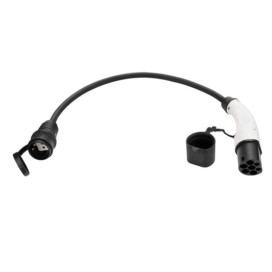 Type 2 on Schuko Adapter, 16A 1Phase Type 2 Charging Plug for European Household Socket